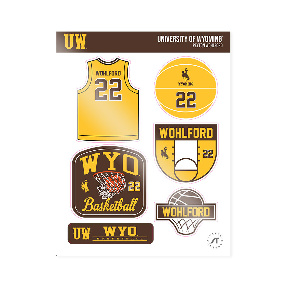 Wyoming - NCAA Women's Basketball : Peyton Wohlford - Sticker Sheet-0