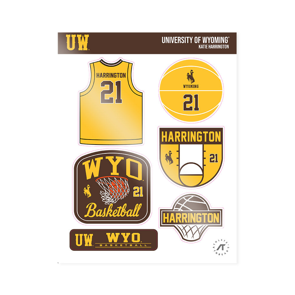 Wyoming - NCAA Women's Basketball : Katie Harrington - Sticker Sheet-0