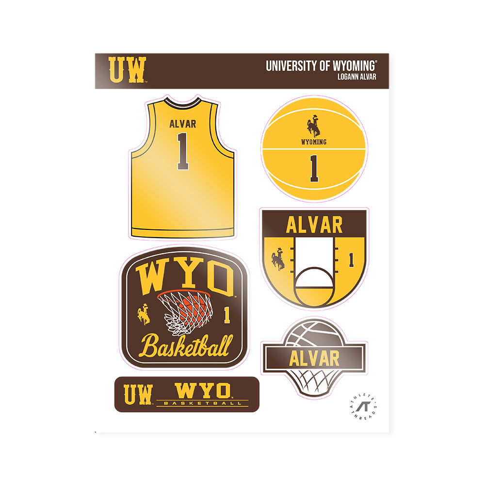 Wyoming - NCAA Women's Basketball : Logann Alvar - Sticker Sheet-0