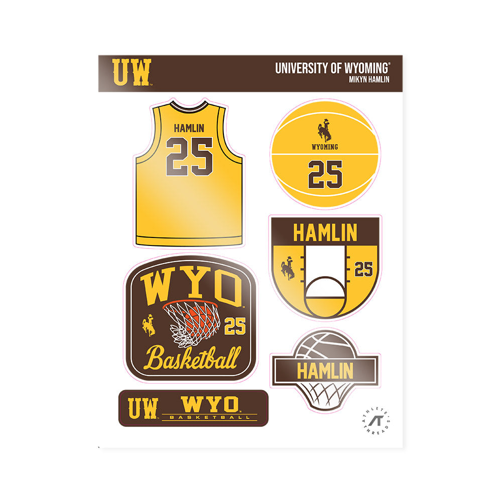 Wyoming - NCAA Women's Basketball : Mikyn Hamlin - Sticker Sheet-0