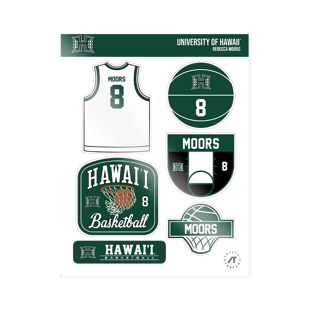 Hawaii - NCAA Women's Basketball : Rebecca Moors - Sticker Sheet-0