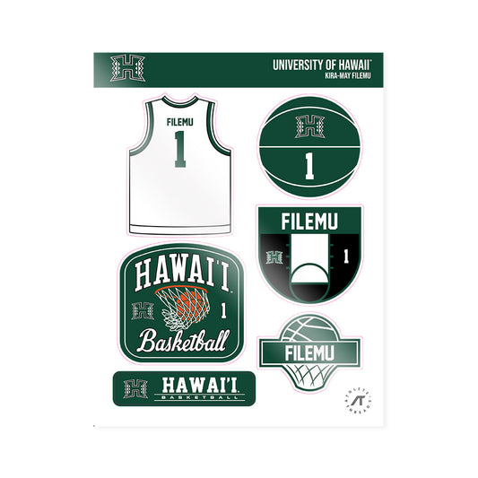 Hawaii - NCAA Women's Basketball : Kira-May Filemu - Sticker Sheet-0