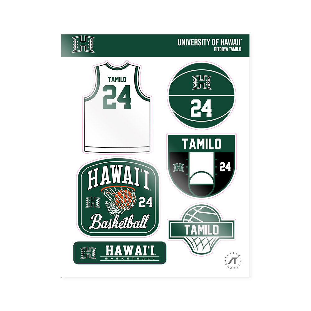 Hawaii - NCAA Women's Basketball : Ritorya Tamilo - Sticker Sheet-0