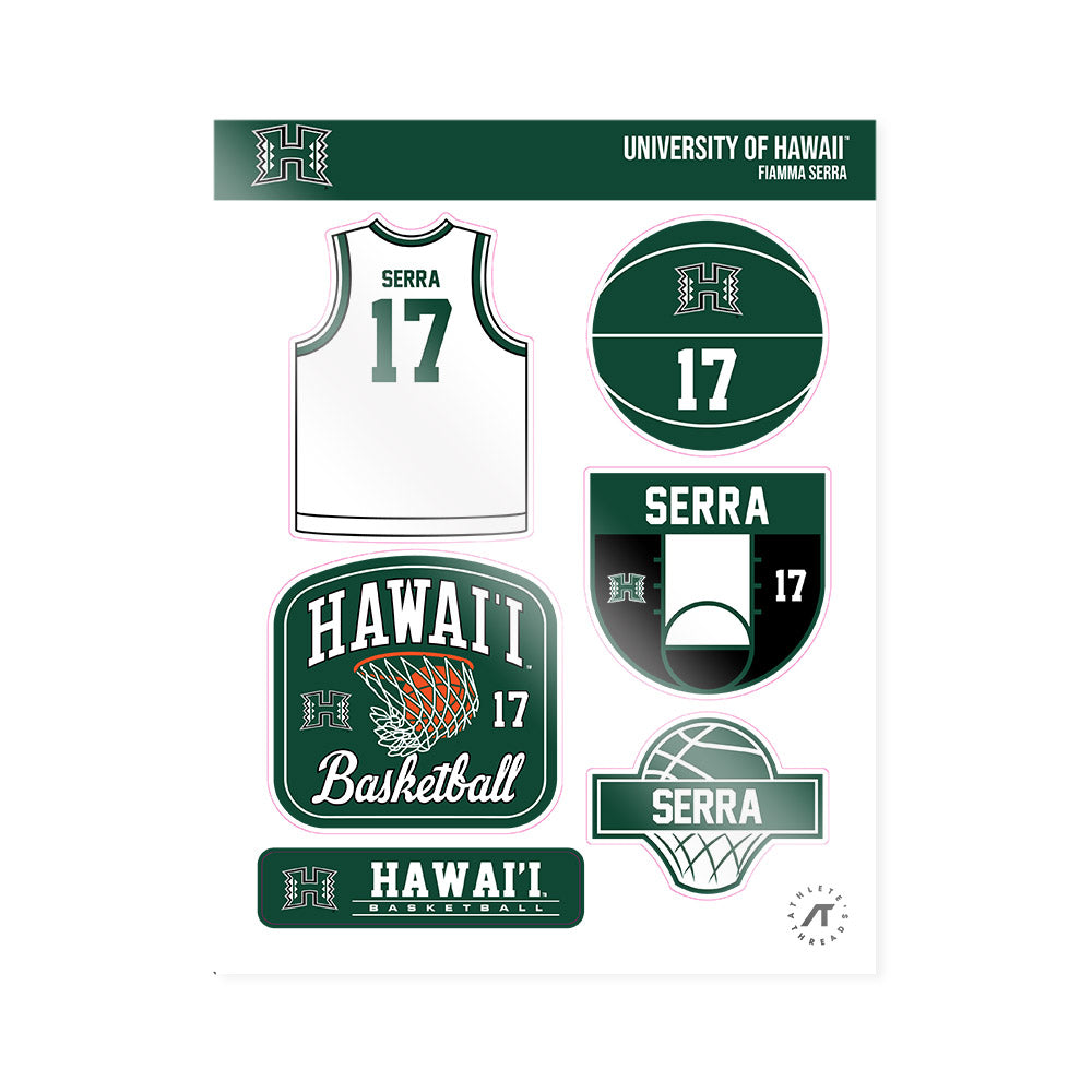 Hawaii - NCAA Women's Basketball : Fiamma Serra - Sticker Sheet-0