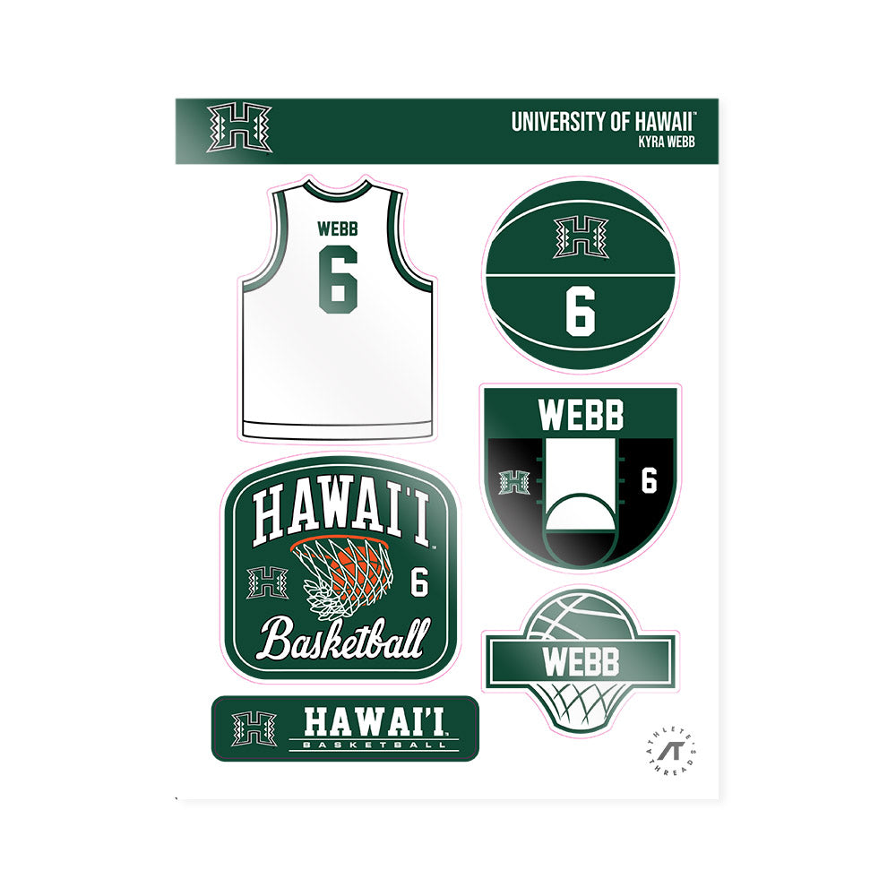 Hawaii - NCAA Women's Basketball : Kyra Webb - Sticker Sheet-0