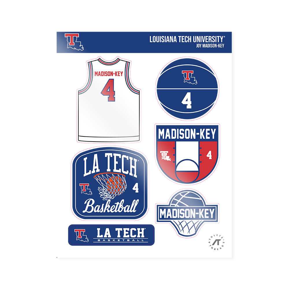 LA Tech - NCAA Women's Basketball : Joy Madison-Key - Sticker Sheet-0