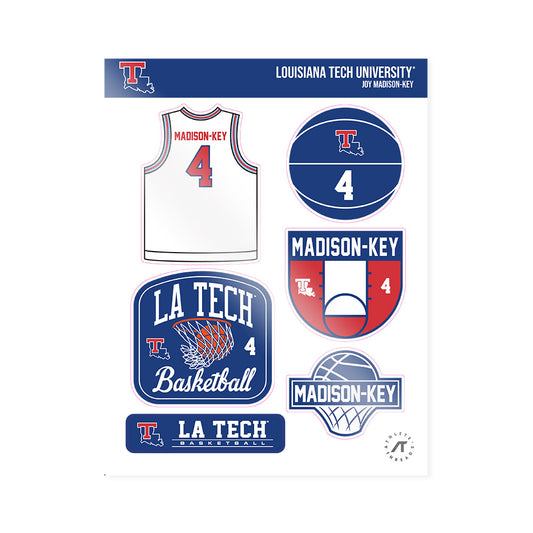LA Tech - NCAA Women's Basketball : Joy Madison-Key - Sticker Sheet-0