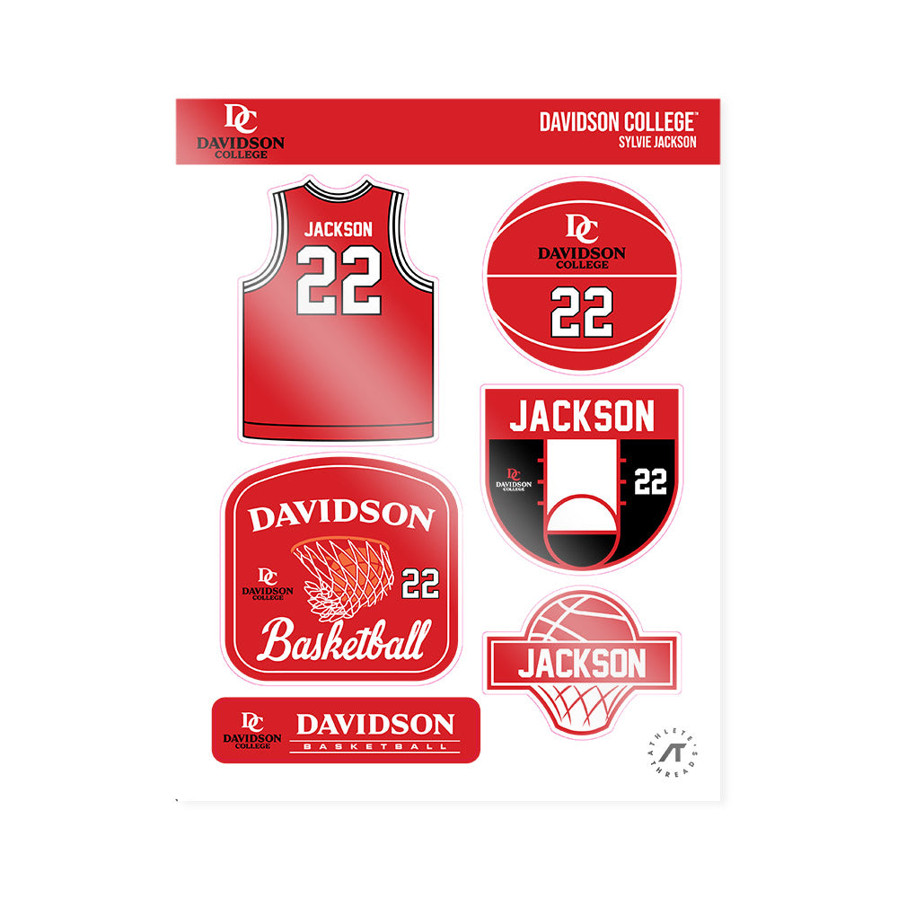 Davidson - NCAA Women's Basketball : Sylvie Jackson - Sticker Sheet-0