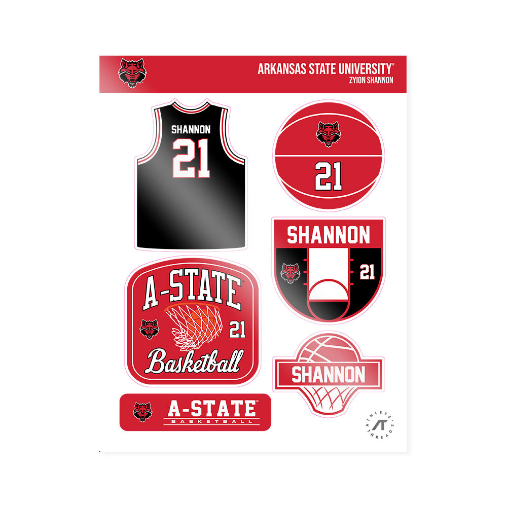 Arkansas State - NCAA Women's Basketball : zyion Shannon - Sticker Sheet-0