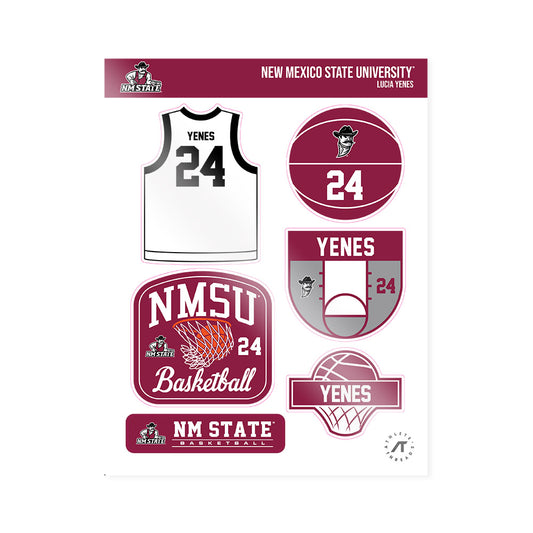 NMSU - NCAA Women's Basketball : Lucia Yenes - Sticker Sheet-0