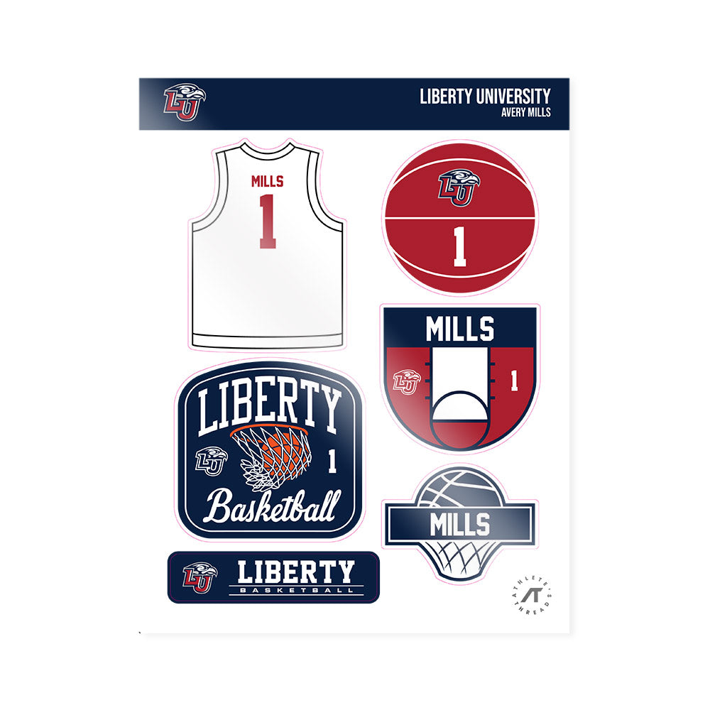 Liberty - NCAA Women's Basketball : Avery Mills - Sticker Sheet-0