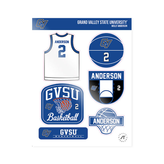Grand Valley - NCAA Women's Basketball : Molly Anderson - Sticker Sheet-0