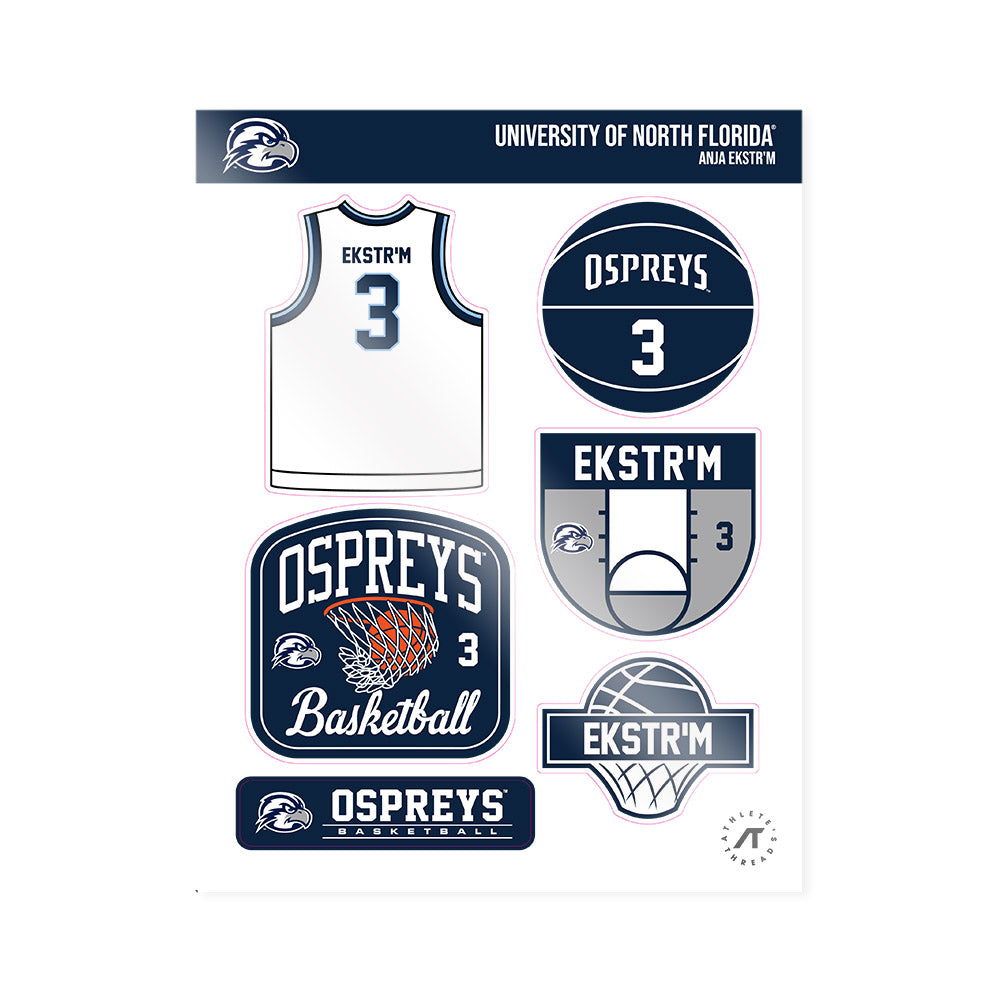 UNF - NCAA Women's Basketball : Anja Ekstr'm - Sticker Sheet-0