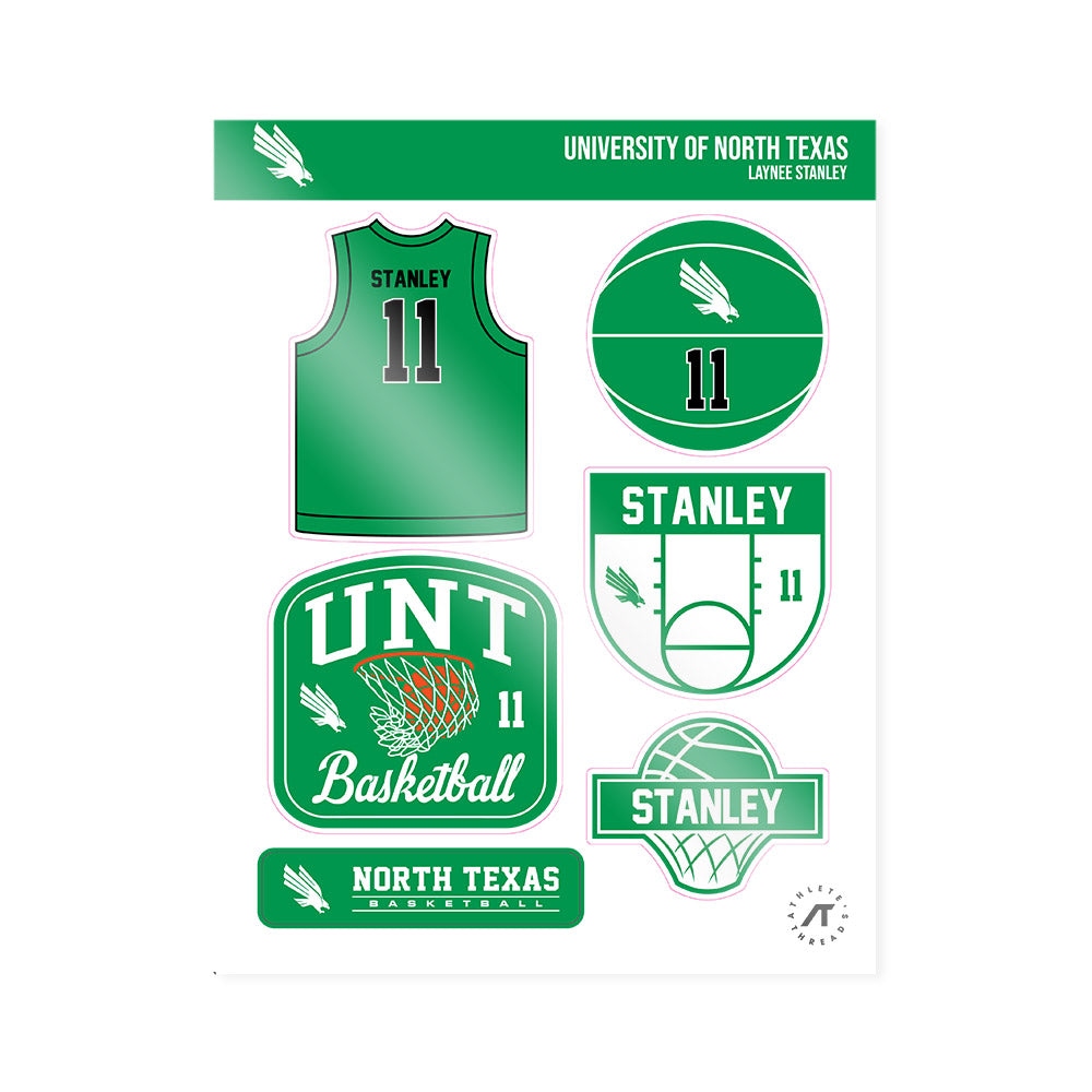 North Texas - NCAA Women's Basketball : Laynee Stanley - Sticker Sheet-0