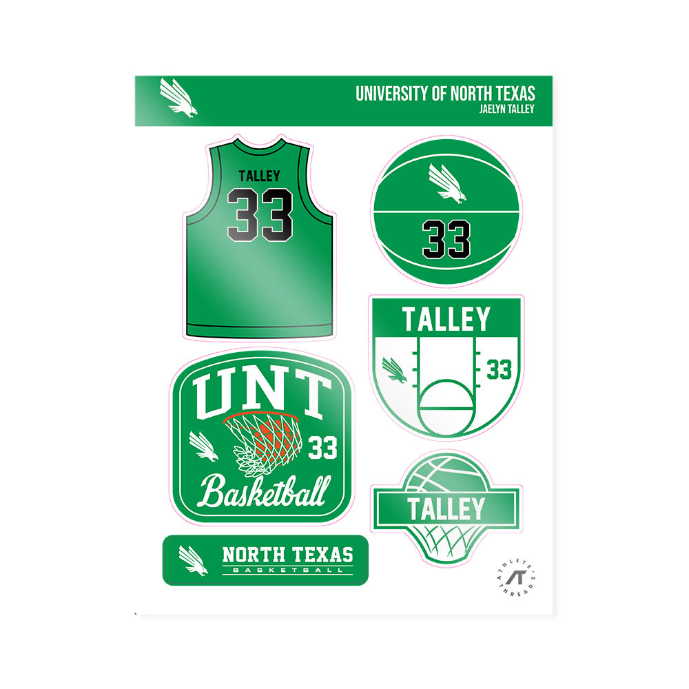 North Texas - NCAA Women's Basketball : Jaelyn Talley - Sticker Sheet-0