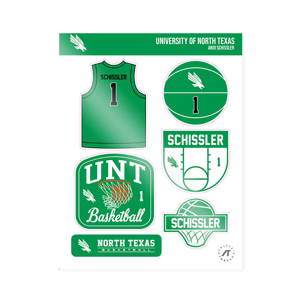 North Texas - NCAA Women's Basketball : Andi Schissler - Sticker Sheet-0