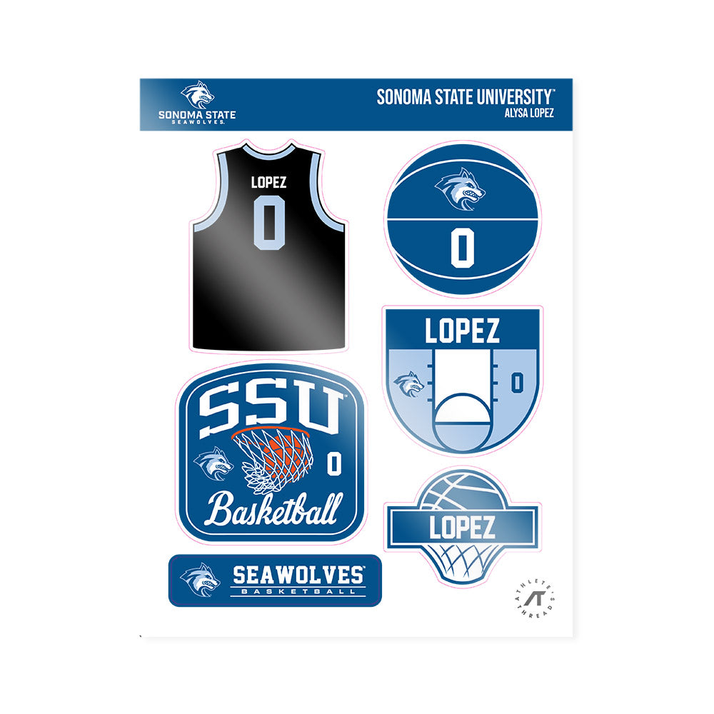 SSU - NCAA Women's Basketball : Alysa Lopez - Sticker Sheet-0