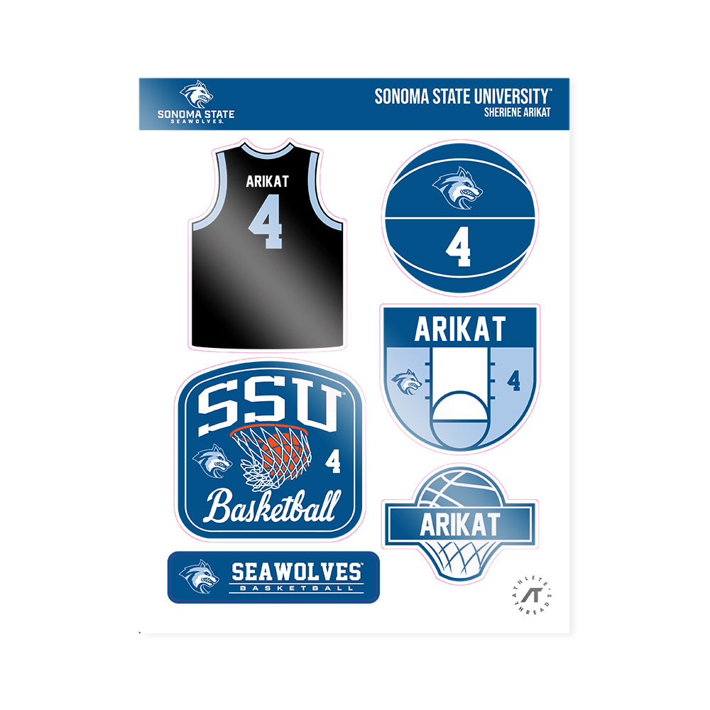 SSU - NCAA Women's Basketball : Sheriene Arikat - Sticker Sheet-0