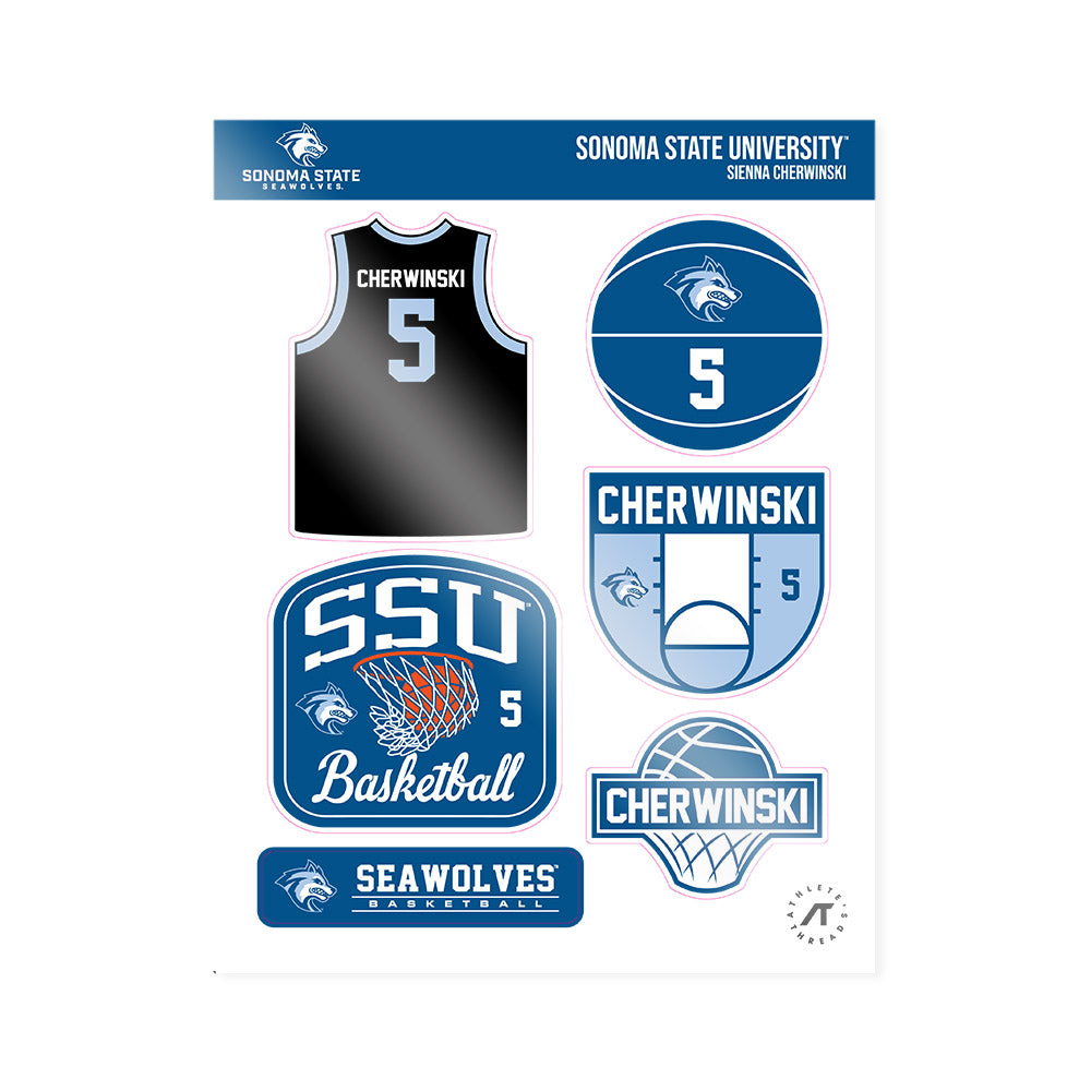SSU - NCAA Women's Basketball : Sienna Cherwinski - Sticker Sheet-0