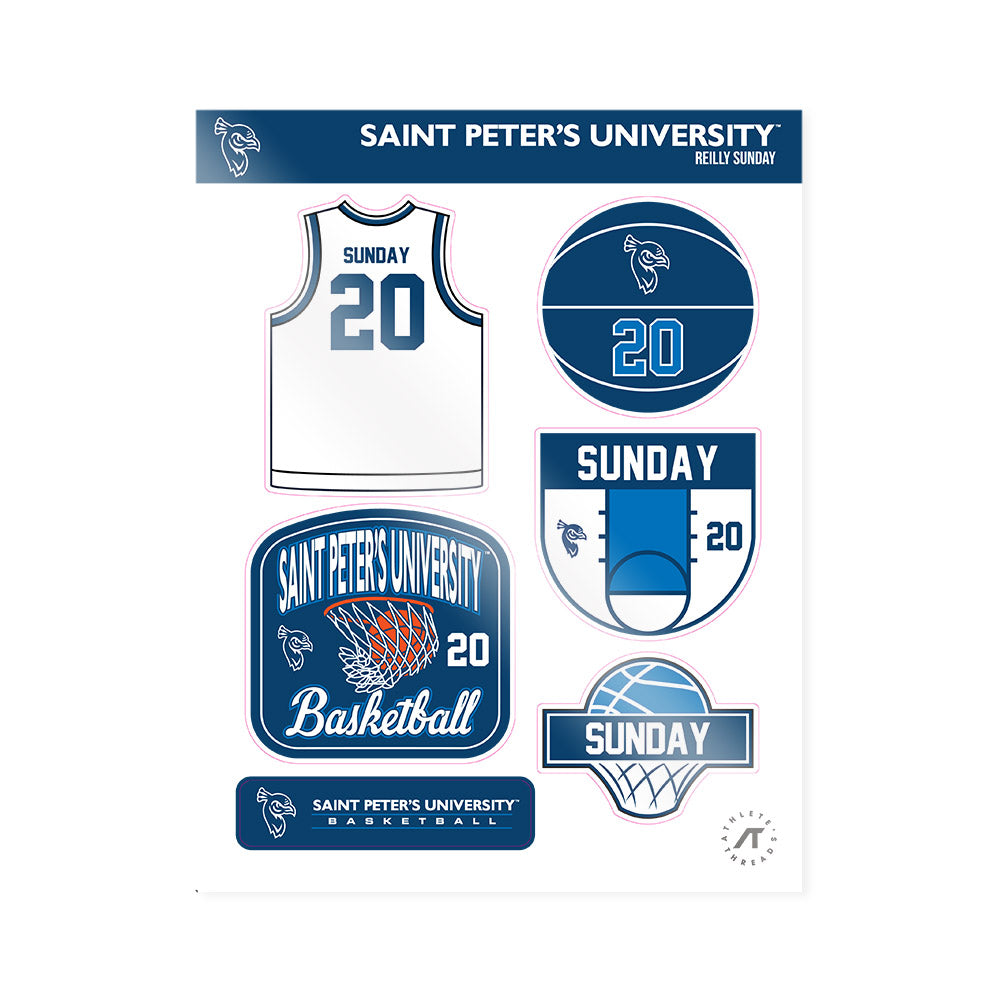 Saint Peter's - NCAA Women's Basketball : Reilly Sunday - Sticker Sheet-0