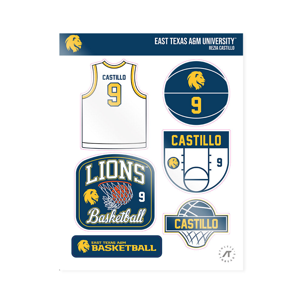 ETAMU - NCAA Women's Basketball : Rezia Castillo - Sticker Sheet-0