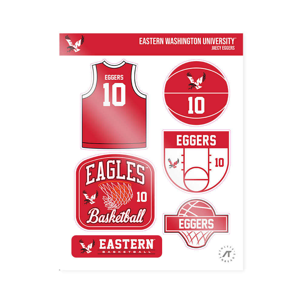 Eastern Washington - NCAA Women's Basketball : Jaecy Eggers - Sticker Sheet-0