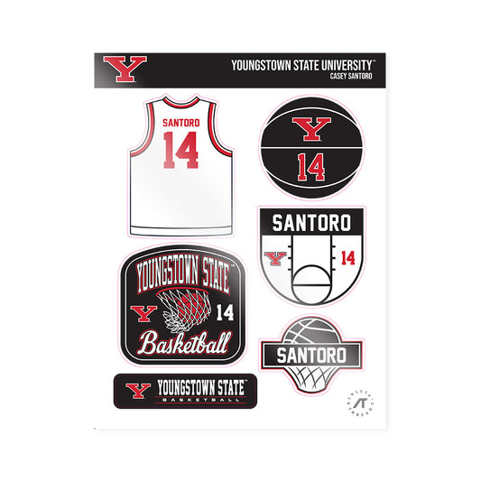 Youngstown State - NCAA Women's Basketball : Casey Santoro - Sticker Sheet-0