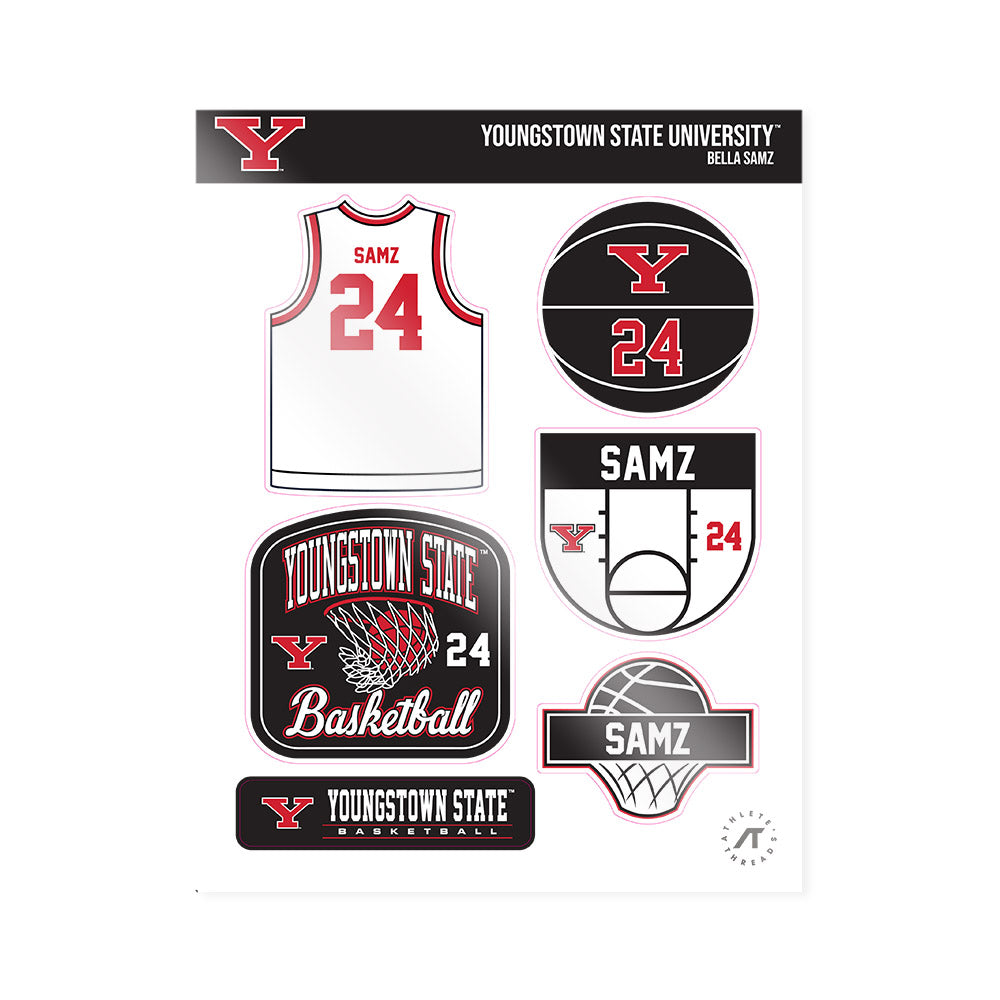 Youngstown State - NCAA Women's Basketball : Bella Samz - Sticker Sheet-0