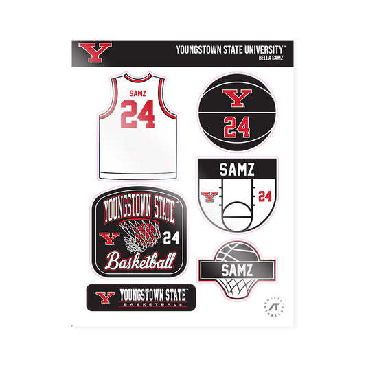 Youngstown State - NCAA Women's Basketball : Bella Samz - Sticker Sheet-0