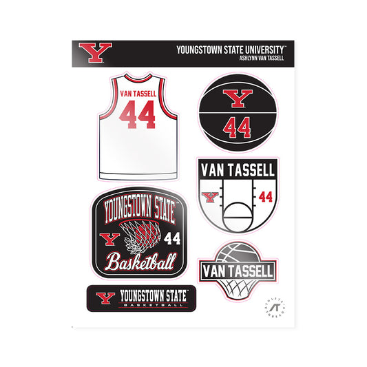 Youngstown State - NCAA Women's Basketball : Ashlynn Van Tassell - Sticker Sheet-0