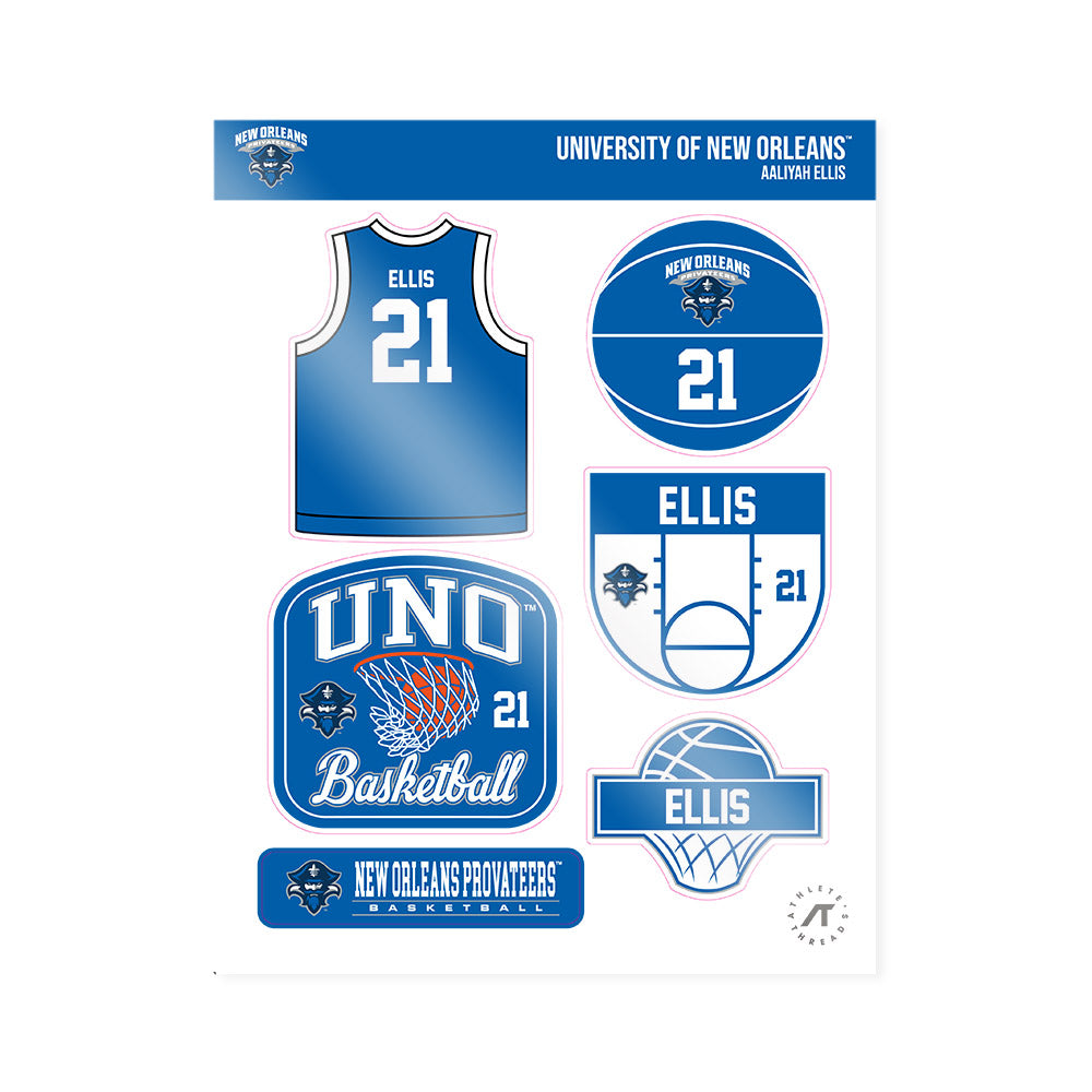 New Orleans - NCAA Women's Basketball : Aaliyah Ellis - Sticker Sheet-0