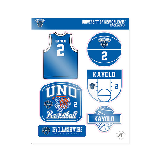 New Orleans - NCAA Women's Basketball : Sephora Kayolo - Sticker Sheet-0