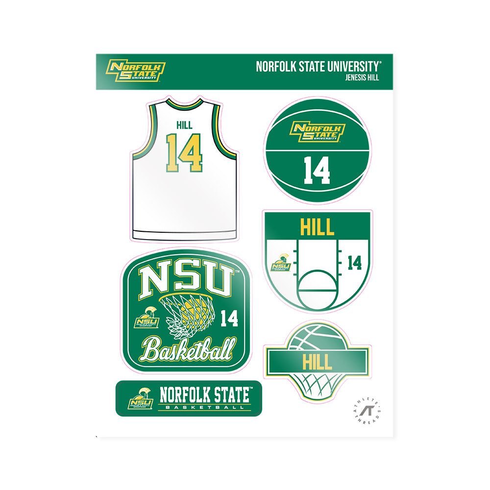 Norfolk State - NCAA Women's Basketball : Jenesis Hill - Sticker Sheet-0