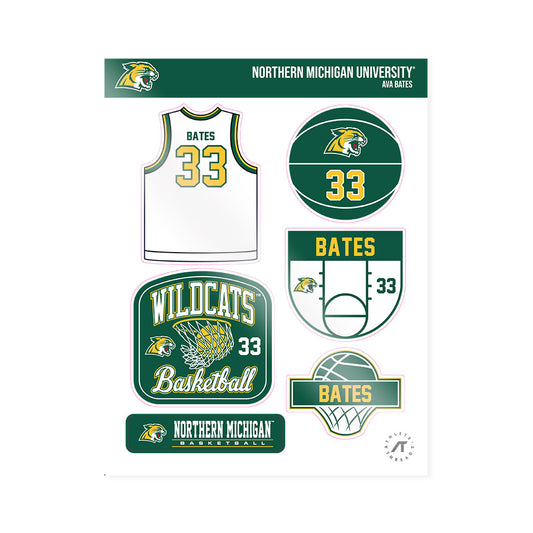 Northern Michigan - NCAA Women's Basketball : Ava Bates - Sticker Sheet-0