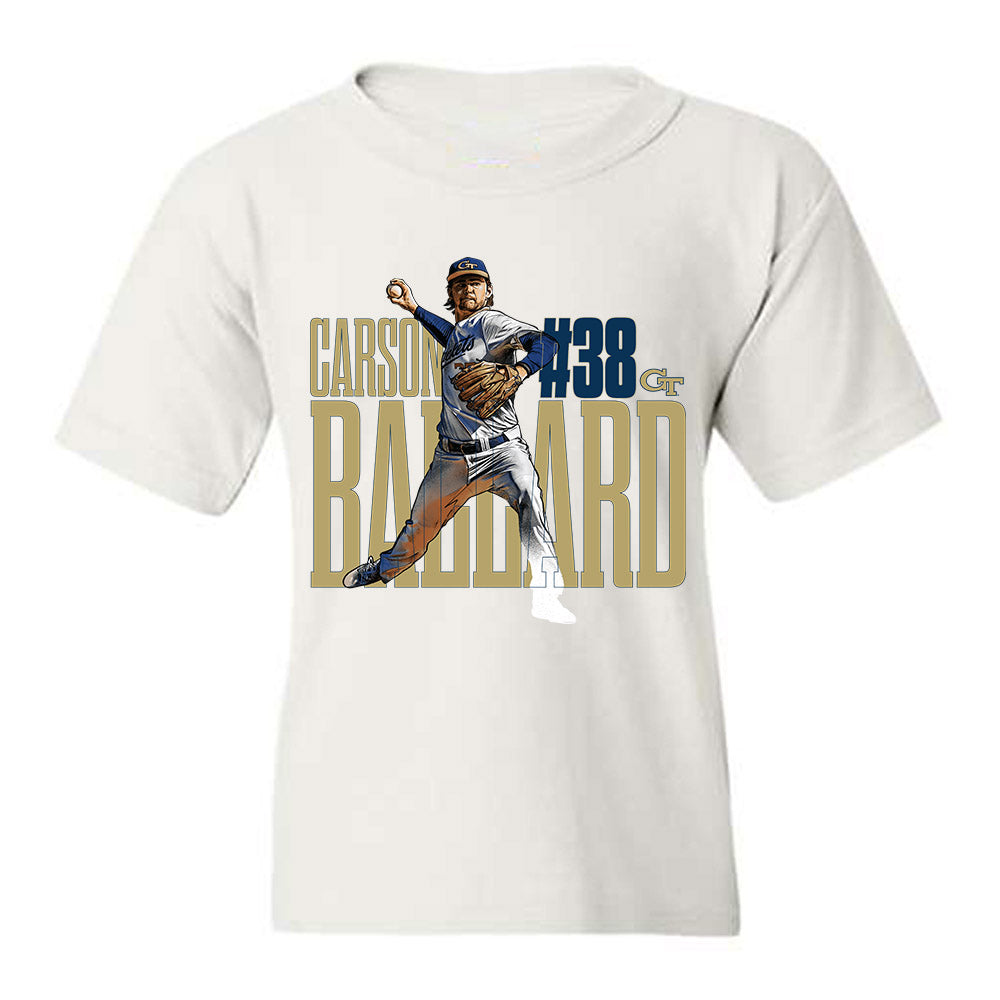 Georgia Tech - NCAA Baseball : Carson Ballard - Collage Youth T-Shirt-0