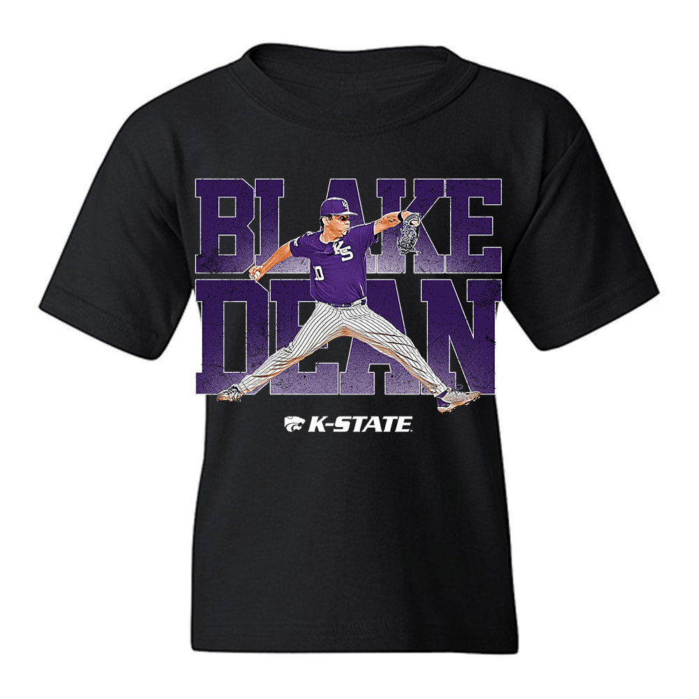 Kansas State - NCAA Baseball : Blake Dean - Collage Youth T-Shirt-0