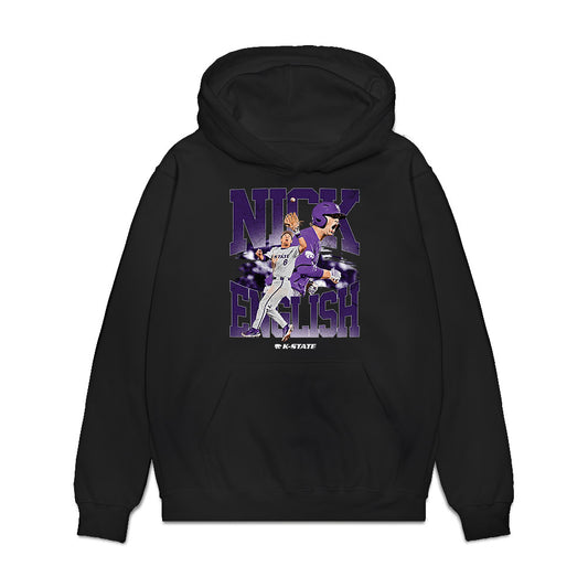 Kansas State - NCAA Baseball : Nick English - Collage Premium Hooded Sweatshirt-0