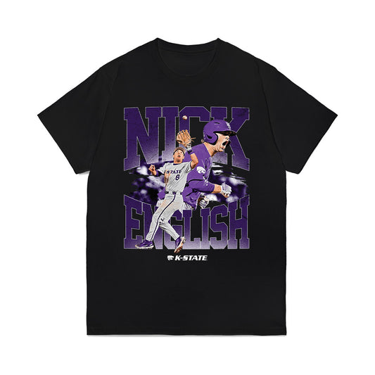 Kansas State - NCAA Baseball : Nick English - Collage Comfort Colors T-Shirt-0