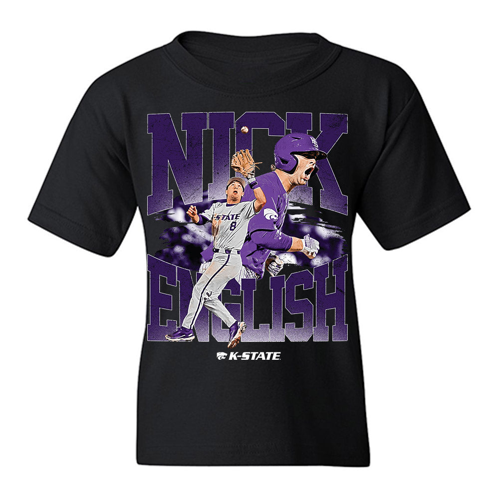 Kansas State - NCAA Baseball : Nick English - Collage Youth T-Shirt-0