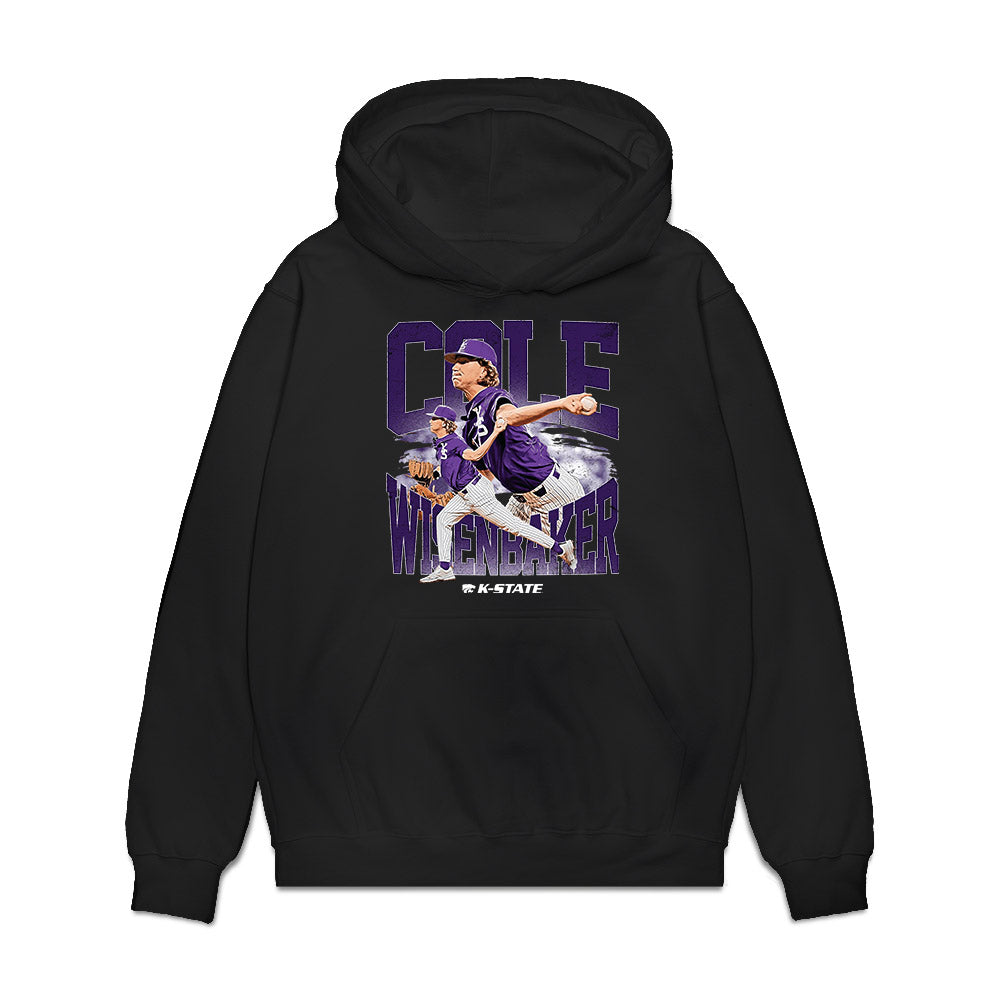 Kansas State - NCAA Baseball : Cole Wisenbaker - Collage Premium Hooded Sweatshirt-0