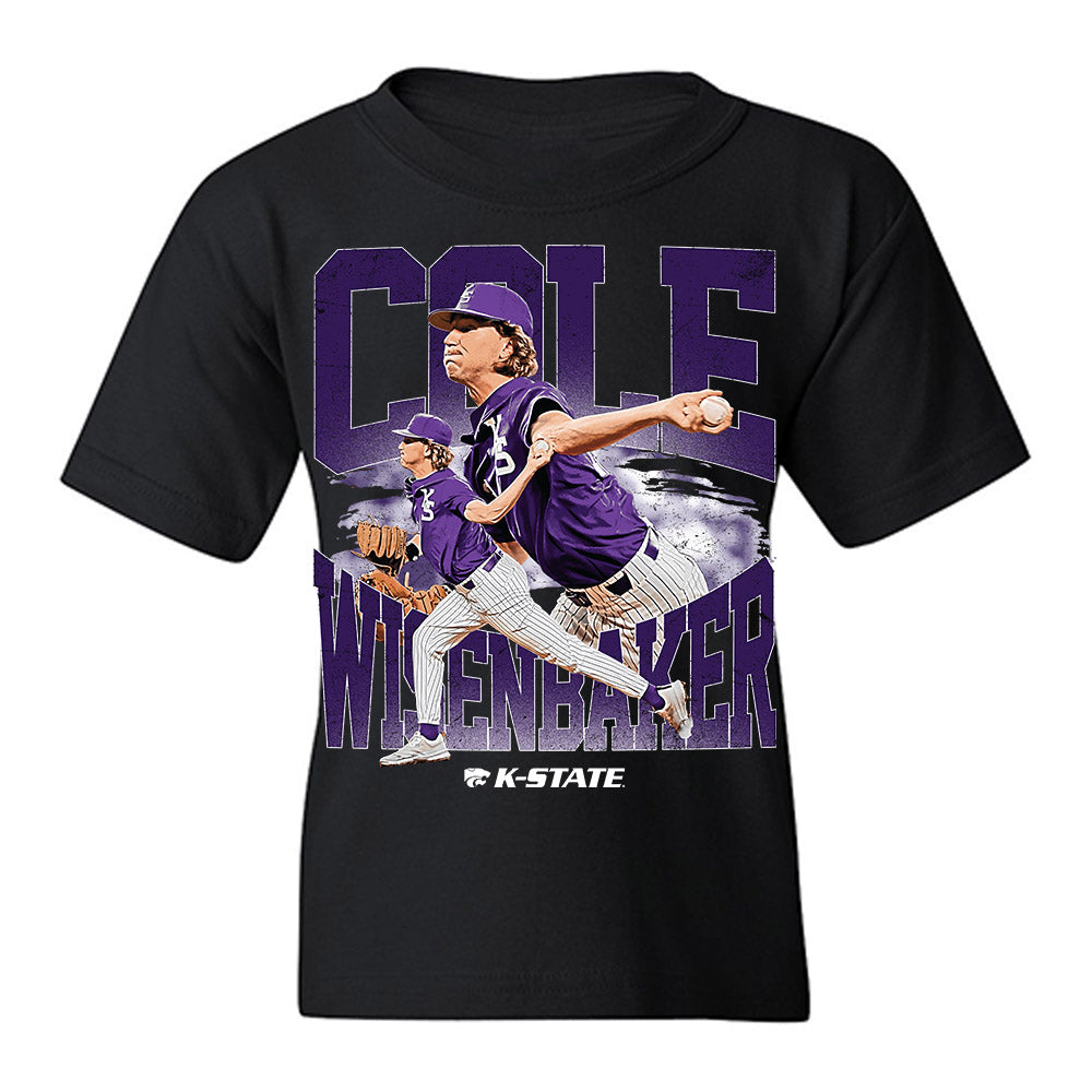 Kansas State - NCAA Baseball : Cole Wisenbaker - Collage Youth T-Shirt-0