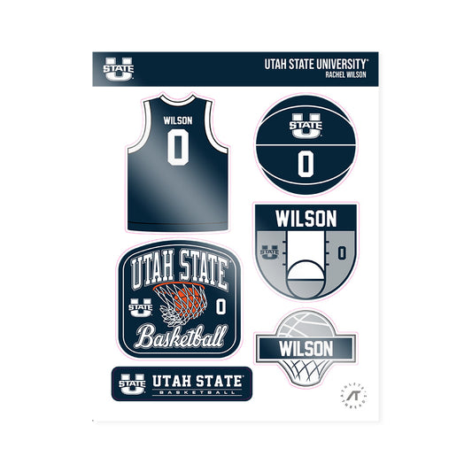 Utah State - NCAA Women's Basketball : Rachel Wilson - Sticker Sheet-0
