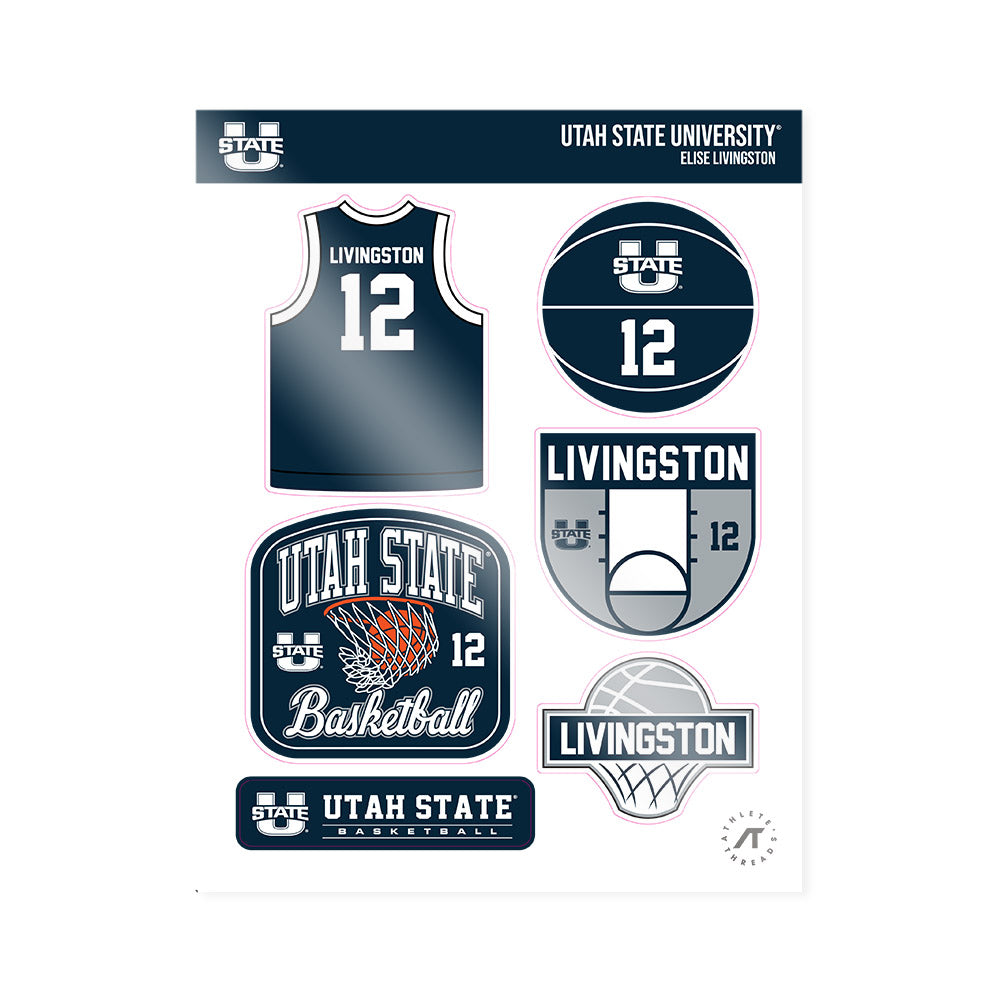 Utah State - NCAA Women's Basketball : Elise Livingston - Sticker Sheet-0