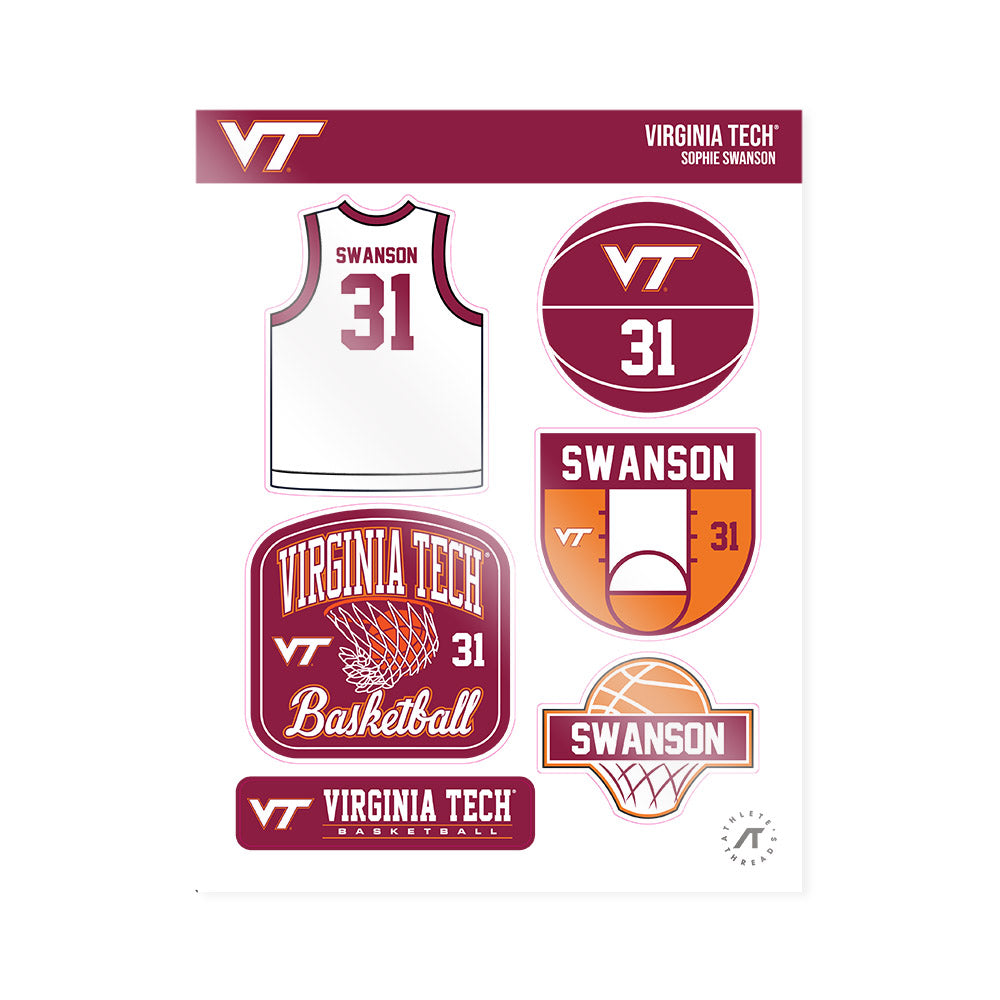 Virginia Tech - NCAA Women's Basketball : Sophie Swanson - Sticker Sheet-0
