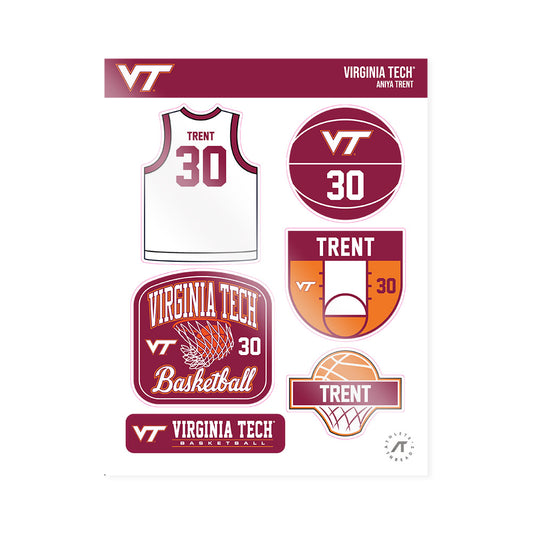 Virginia Tech - NCAA Women's Basketball : Aniya Trent - Sticker Sheet-0