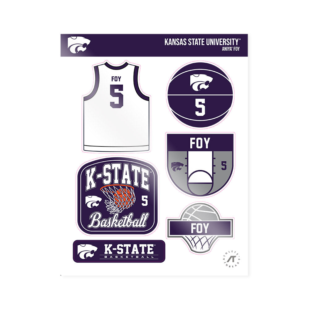 Kansas State - NCAA Women's Basketball : Aniya' Foy - Sticker Sheet-0