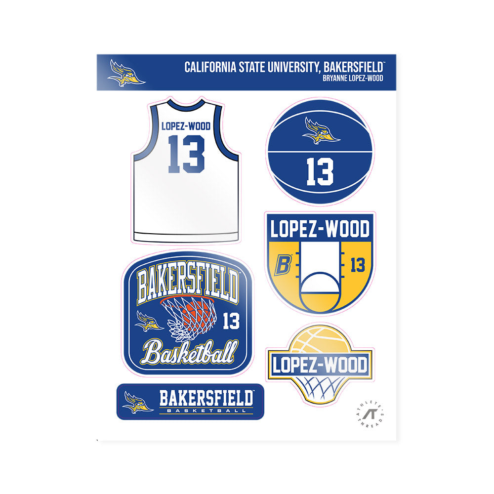 CSU Bakersfield - NCAA Women's Basketball : Bryanne Lopez-Wood - Sticker Sheet-0