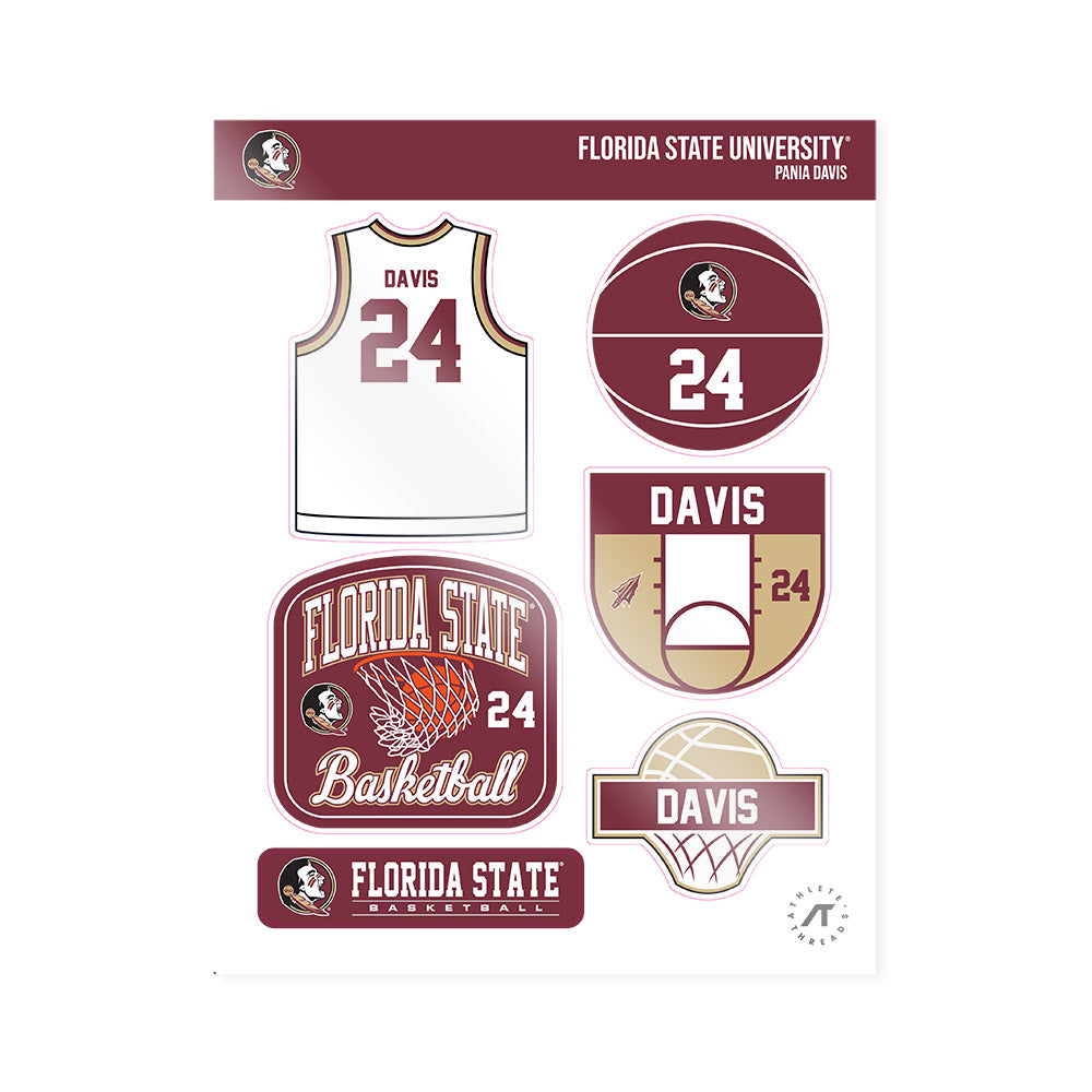 FSU - NCAA Women's Basketball : Pania Davis - Sticker Sheet-0