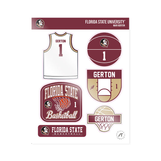 FSU - NCAA Women's Basketball : Mari Gerton - Sticker Sheet-0