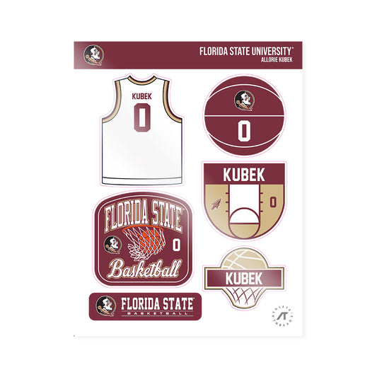 FSU - NCAA Women's Basketball : Allorie Kubek - Sticker Sheet-0